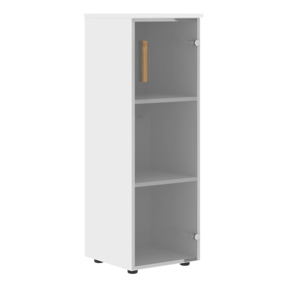 Шкаф колонка с стеклянной дверью и топом FMC 40.2 Прозрачное/Белый премиум 404х429х1213 FORTA